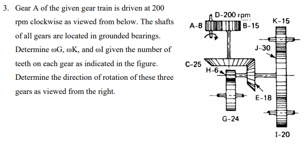 Solved A 8 T D 0 Rpm B 15 3 Gear A Of The Given Gear Chegg Com