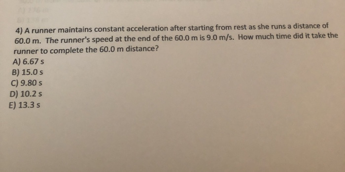 A Runner Maintains Constant Acceleration After