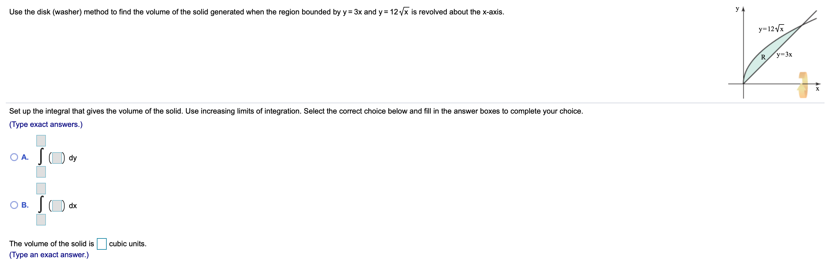 Solved Use the disk (washer) method to find the volume of