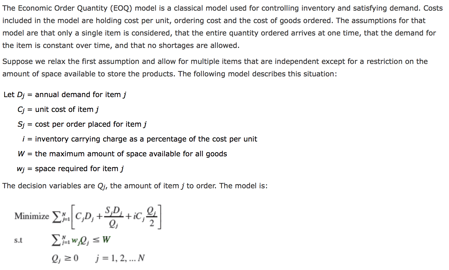 solved-the-economic-order-quantity-eoq-model-is-a-chegg