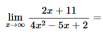 Solved limx→∞2x+114x2-5x+2= | Chegg.com