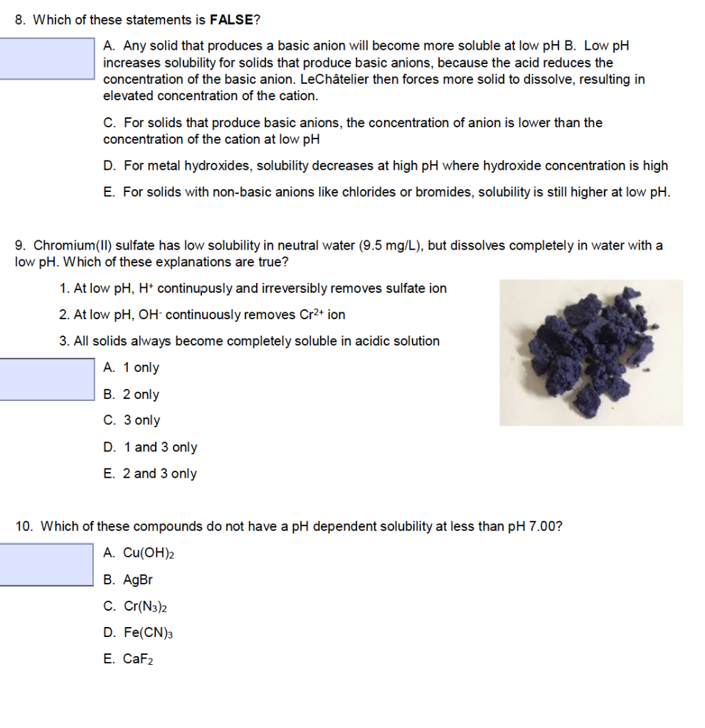 Solved 8 Which Of These Statements Is False A Any Soli Chegg Com