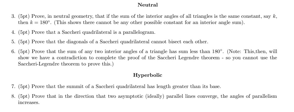 Solved Neutral(5pt) ﻿Prove, in neutral geometry, that if the | Chegg.com