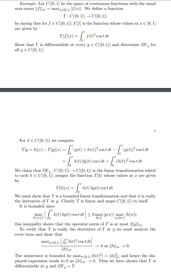Solved Example: Let C([0,1] be the space of continuous | Chegg.com