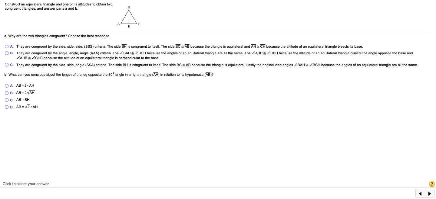 Solved Construct An Equilateral Triangle And One Of Its