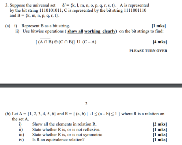 Solved 3 Suppose The Universal Set U K L M N O P Chegg Com