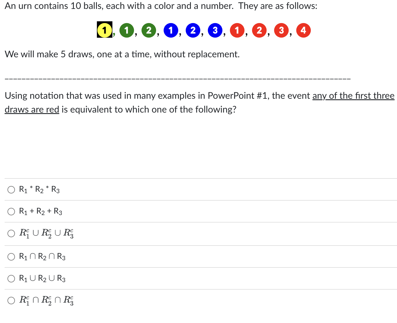 Solved We will make 5 draws, one at a time, without | Chegg.com
