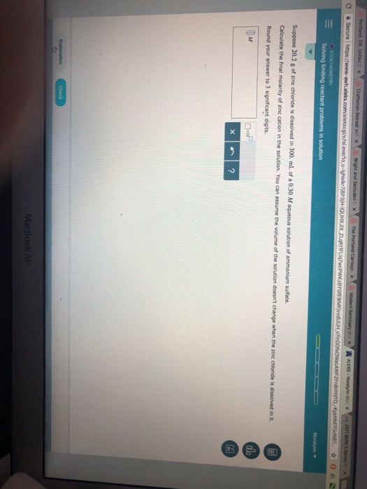 Solved and The Suppose 20.2 g of zinc chloride is dissolved