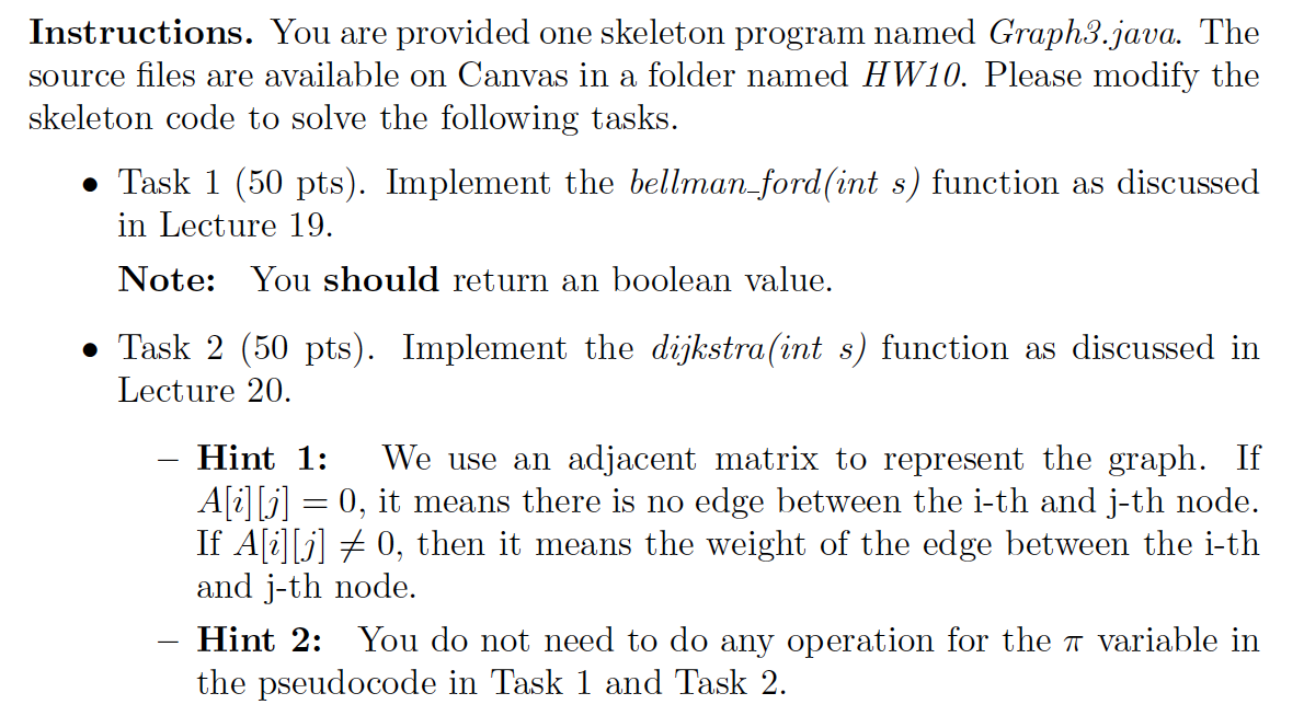 package graph; public class Graph3 { int n; int[][] | Chegg.com