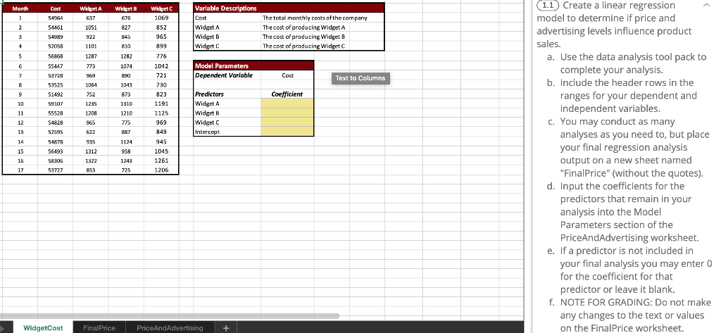 (1.1) Create a linear regression model to determine | Chegg.com