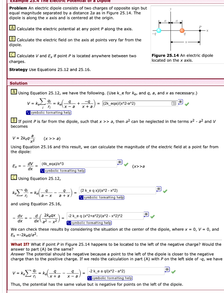 Solved Examplez5.4 The Electric Potential of a Dipole | Chegg.com