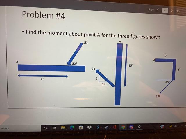 Solved Page ( > Of 5 Problem #4 Find The Moment About Point | Chegg.com