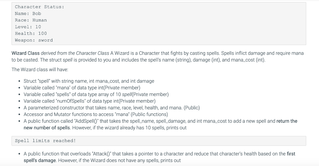 In this exercise, you will implement a basic RPG game | Chegg.com
