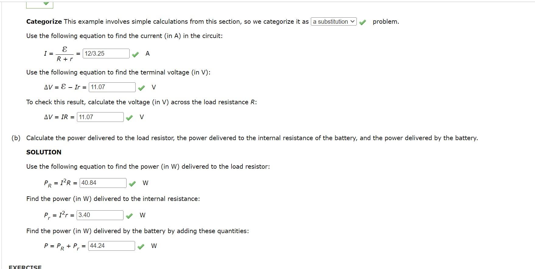 Solved Terminal Voltage of a Battery A battery has an emf of
