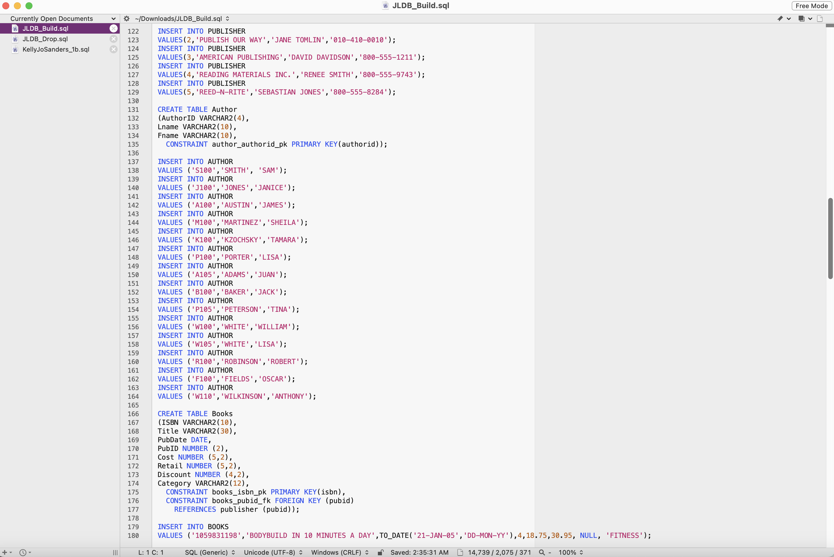 In Chapter 2, you will run a SQL script to create the | Chegg.com