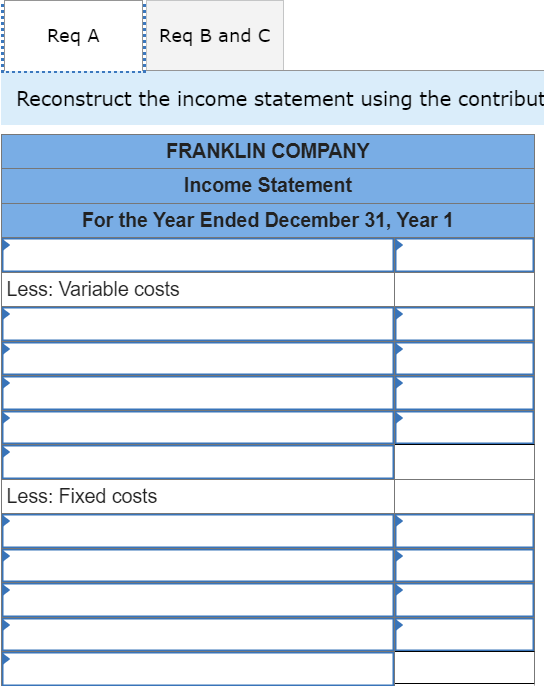 Solved Reconstruct the income statement using the | Chegg.com