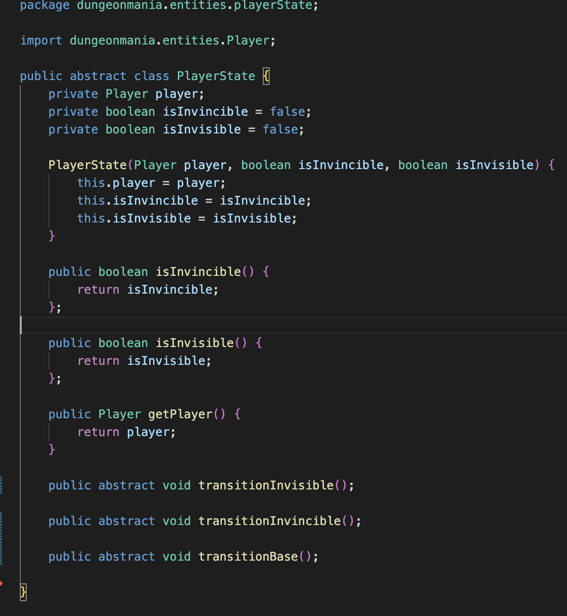 Solved mport dungeonmania.entities.Player; ublic class | Chegg.com