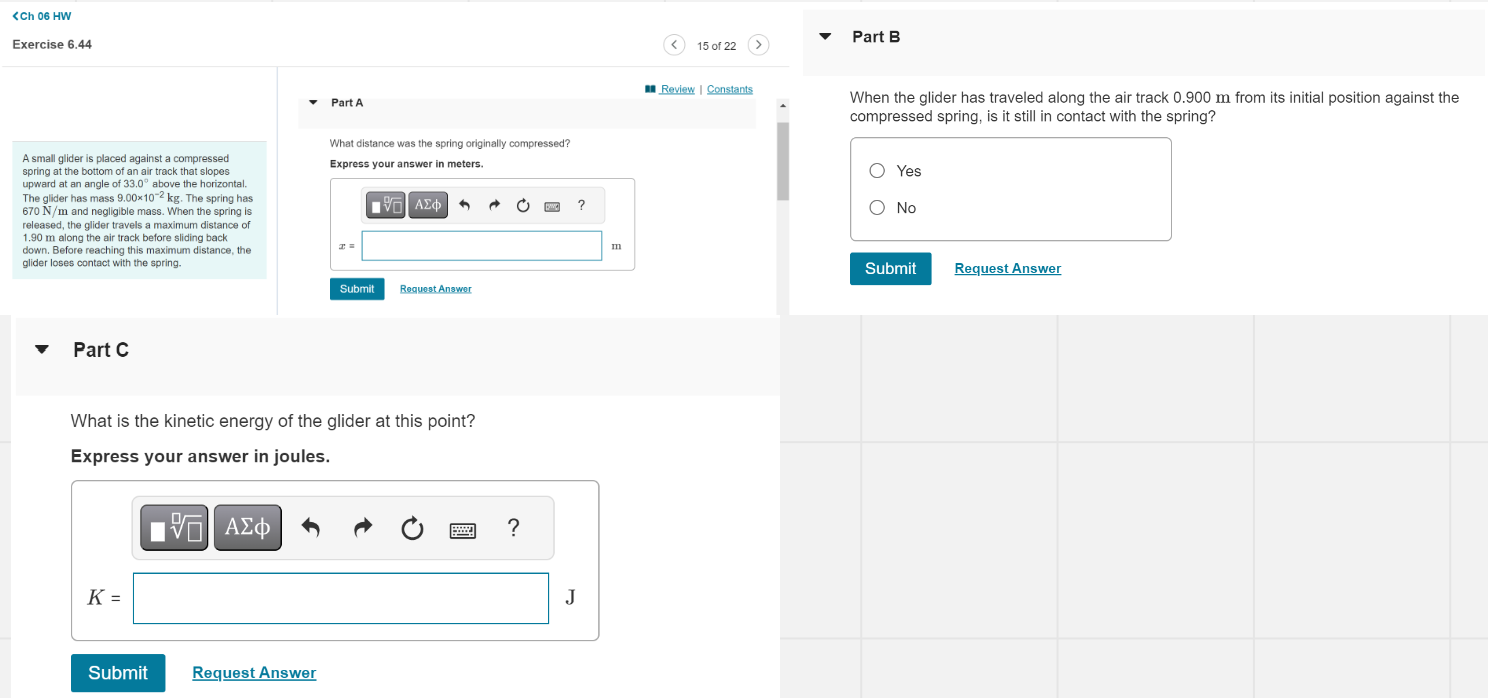 Solved A small glider is placed against a compressed spring