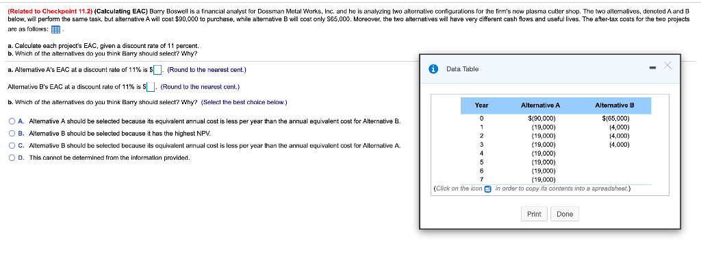 Solved (Related to Checkpoint 11.2) (Calculating EAC) Barry | Chegg.com