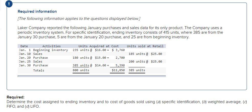 Solved Determine the cost assigned to ending inventory and | Chegg.com