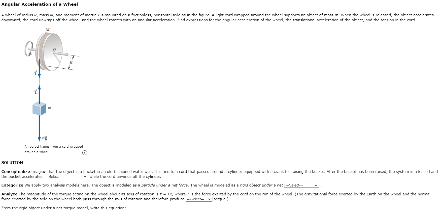 Solved Angular Acceleration of a Wheel A wheel of radius R, | Chegg.com