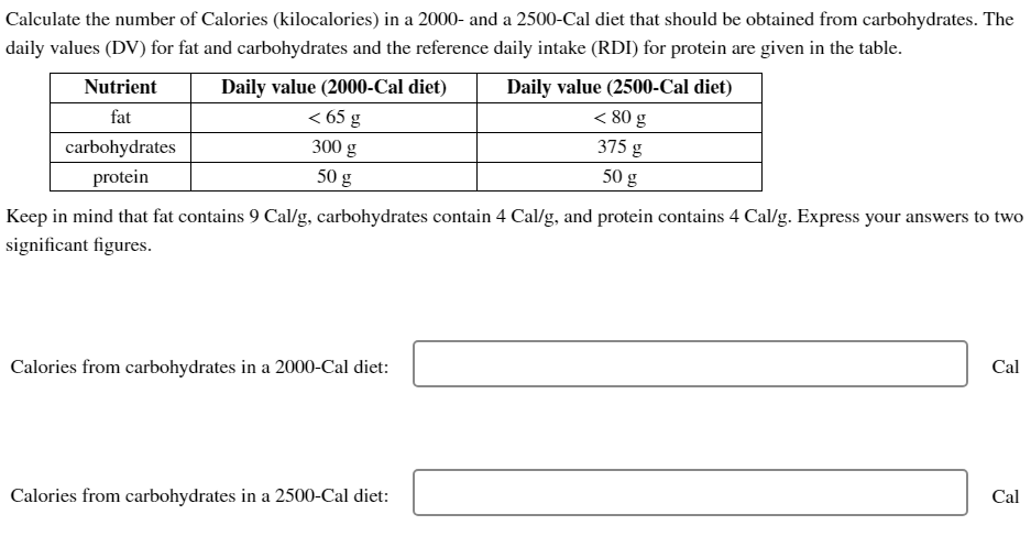 Solved Calculate The Number Of Calories Kilocalories In A Chegg Com   PhpVmwh0p