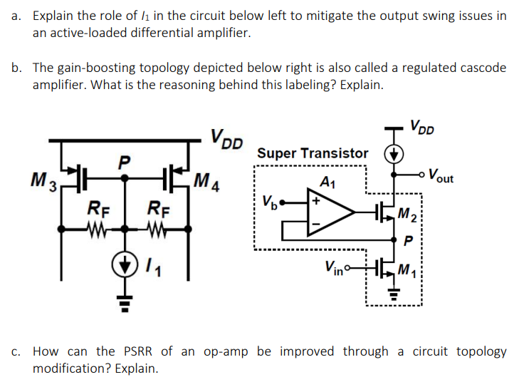 Solved a. Explain the role of /1 in the circuit below left | Chegg.com