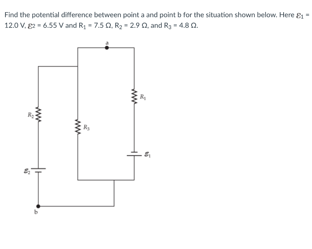 Solved Find the potential difference between point a and | Chegg.com
