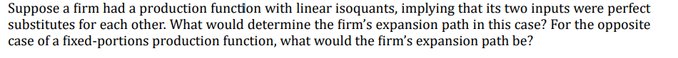 Solved Suppose a firm had a production function with linear | Chegg.com