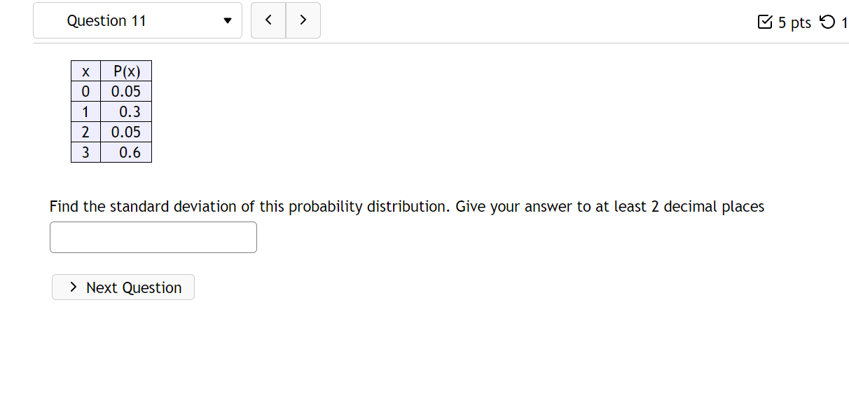 Solved Find the standard deviation of this probability | Chegg.com