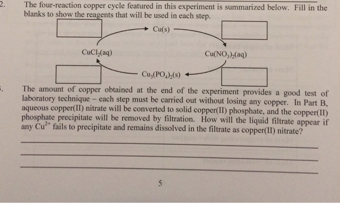 Solved 2. The Four-reaction Copper Cycle Featured In This | Chegg.com