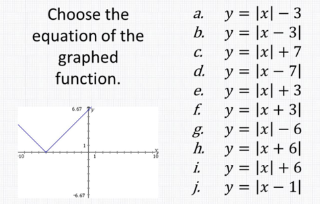 Solved Choose theequation of | Chegg.com