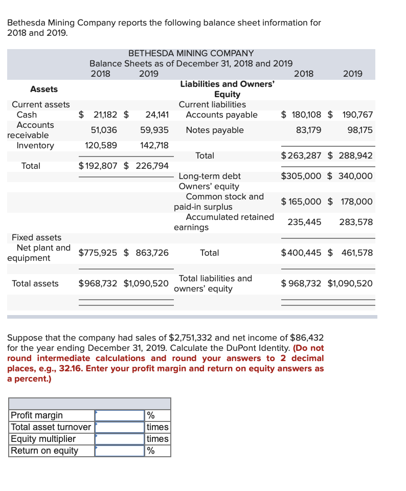 Solved Bethesda Mining Company reports the following balance | Chegg.com