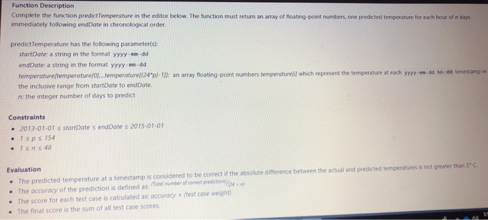 Function Description Complete the function | Chegg.com