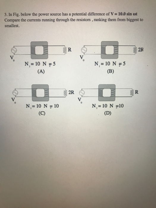 Solved 3. In Fig. below the power source has a potential | Chegg.com