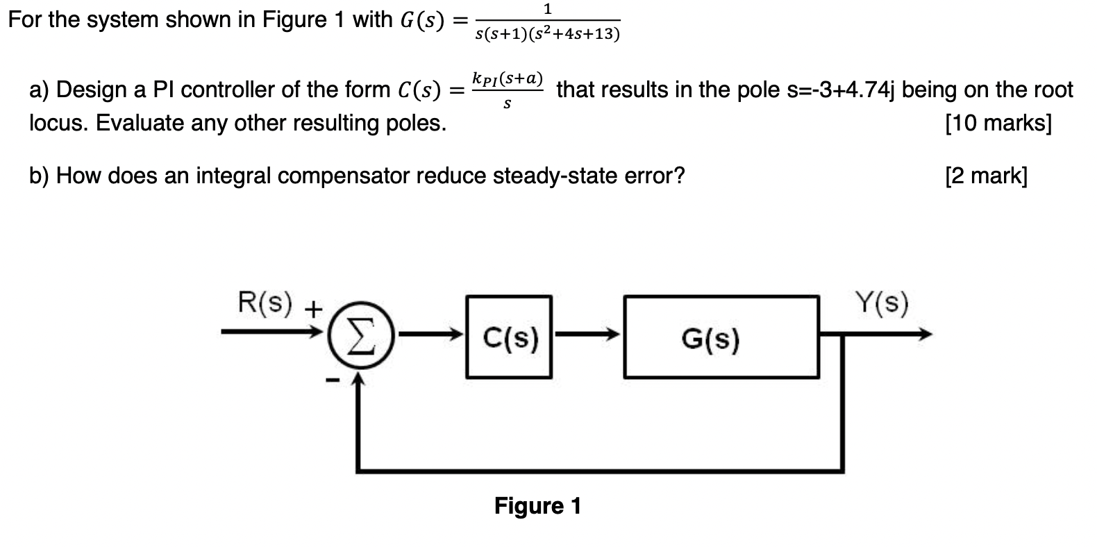 Solved For the system shown in Figure 1 with | Chegg.com