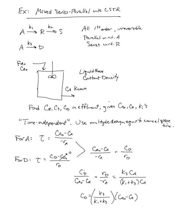 Ex Mixed SeriesParallel with CSTR ki kz A RS All