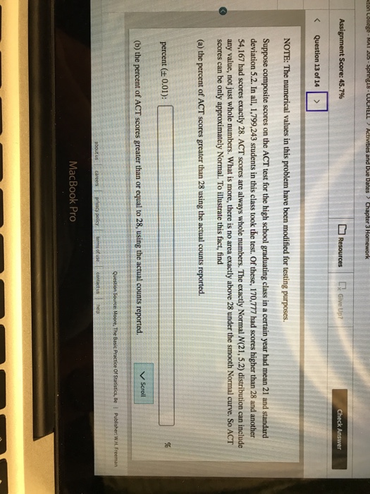 Solved es and Due D K Question 13 of 14 NOTE: The numerical | Chegg.com