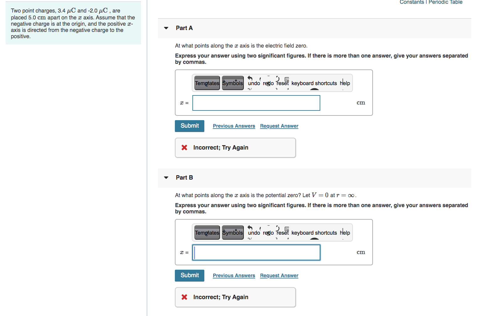 Solved For Part B, It Is Saying To Input Two Answers. I Got | Chegg.com