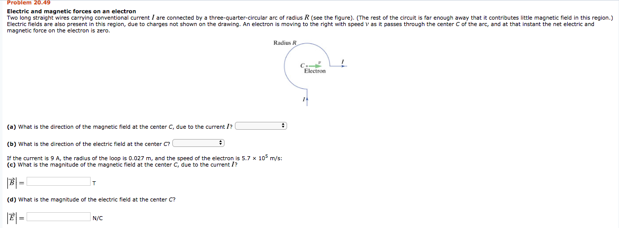 Solved Problem 20.49 Electric and magnetic forces on an | Chegg.com