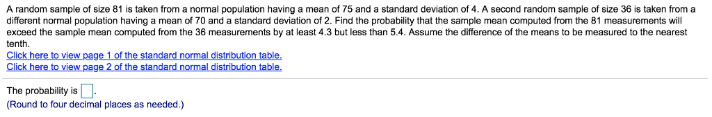 Solved A random sample of size 81 is taken from a normal | Chegg.com