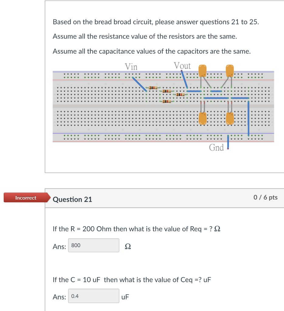 Solved Based On The Bread Broad Circuit, Please Answer | Chegg.com