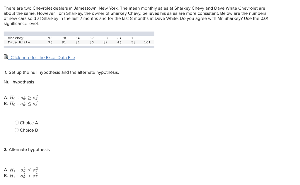 Solved There are two Chevrolet dealers in Jamestown, New