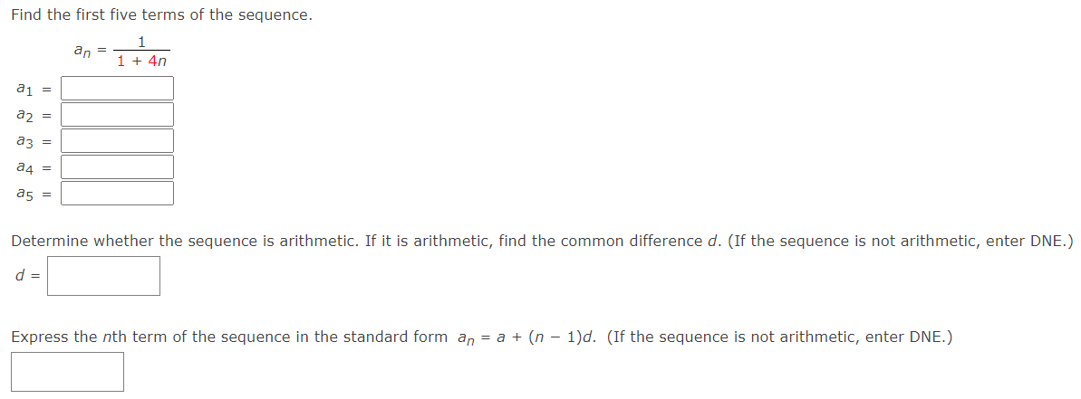 Solved Find The First Five Terms Of The Sequence An 1 1 5427