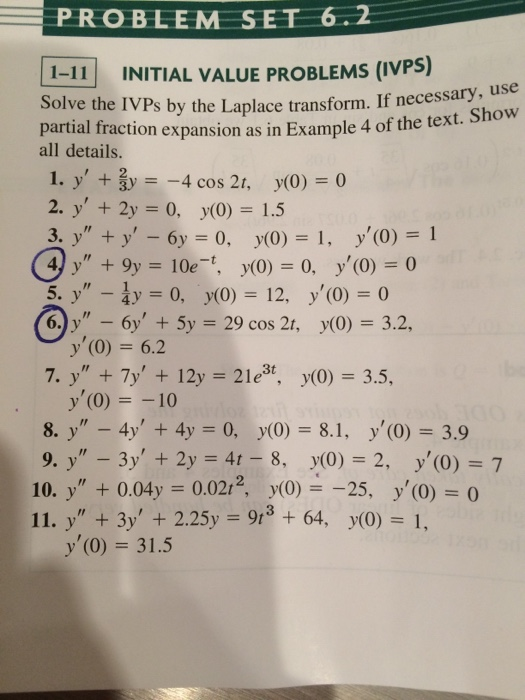 Solved 2 1-11 INITIAL VALUE PROBLEMS (IVPS) Solve the IVPs | Chegg.com