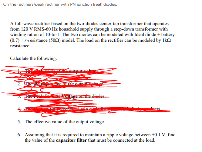 Solved On the rectifiers/peak rectifier with PN junction