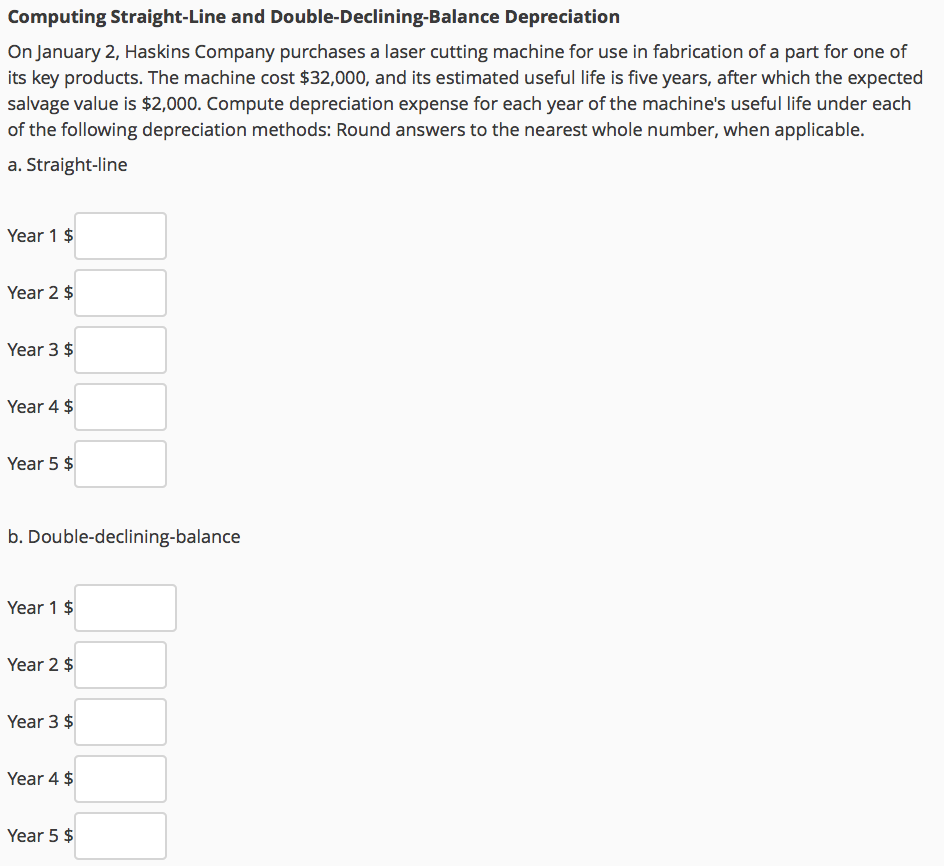 Solved Computing Straight-Line And Double-Declining-Balance | Chegg.com