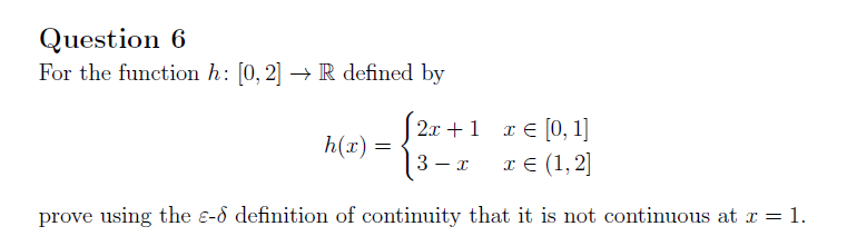 Solved Question 6 For the function h:[0,2]→R defined by | Chegg.com