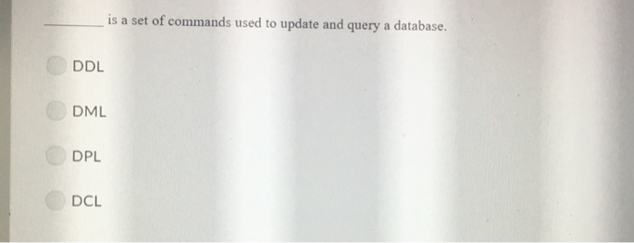 Solved is a set of commands used to update and query a | Chegg.com