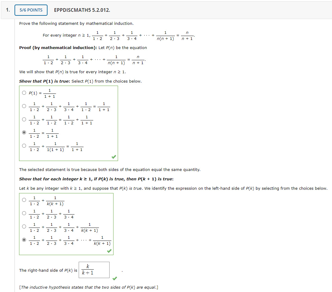 Solved When The Left-hand And Right-hand Sides Of P(k + 1) | Chegg.com